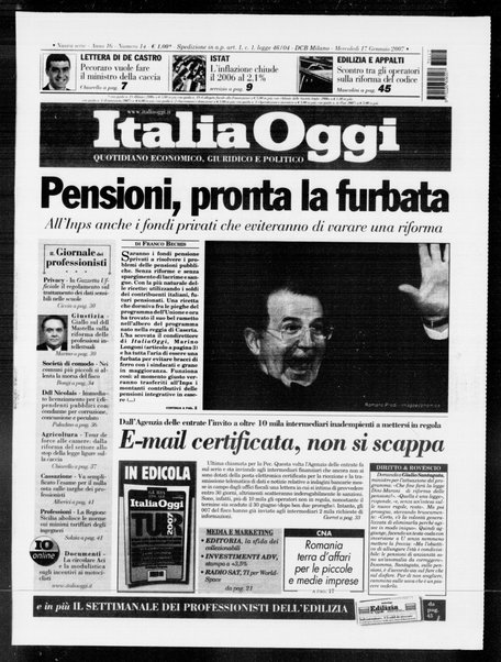 Italia oggi : quotidiano di economia finanza e politica